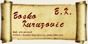 Boško Kuruzović vizit kartica